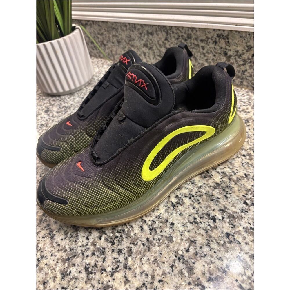 Nike Air Max 720 Retro Future- Black with Neon Yellow and Red Accents